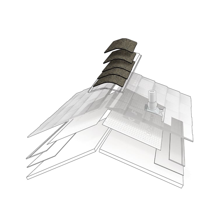 GAF Ridge Cap Shingles roof layer illustration