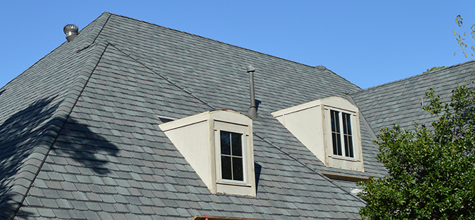 Close view of premium roof shingles